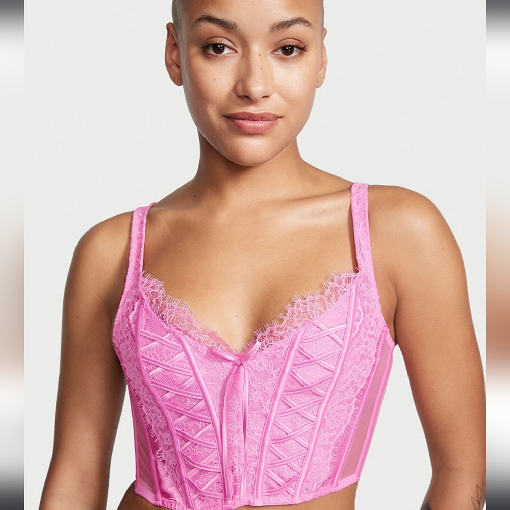 Victoria's Secret Unlined Lace Up Corset Top